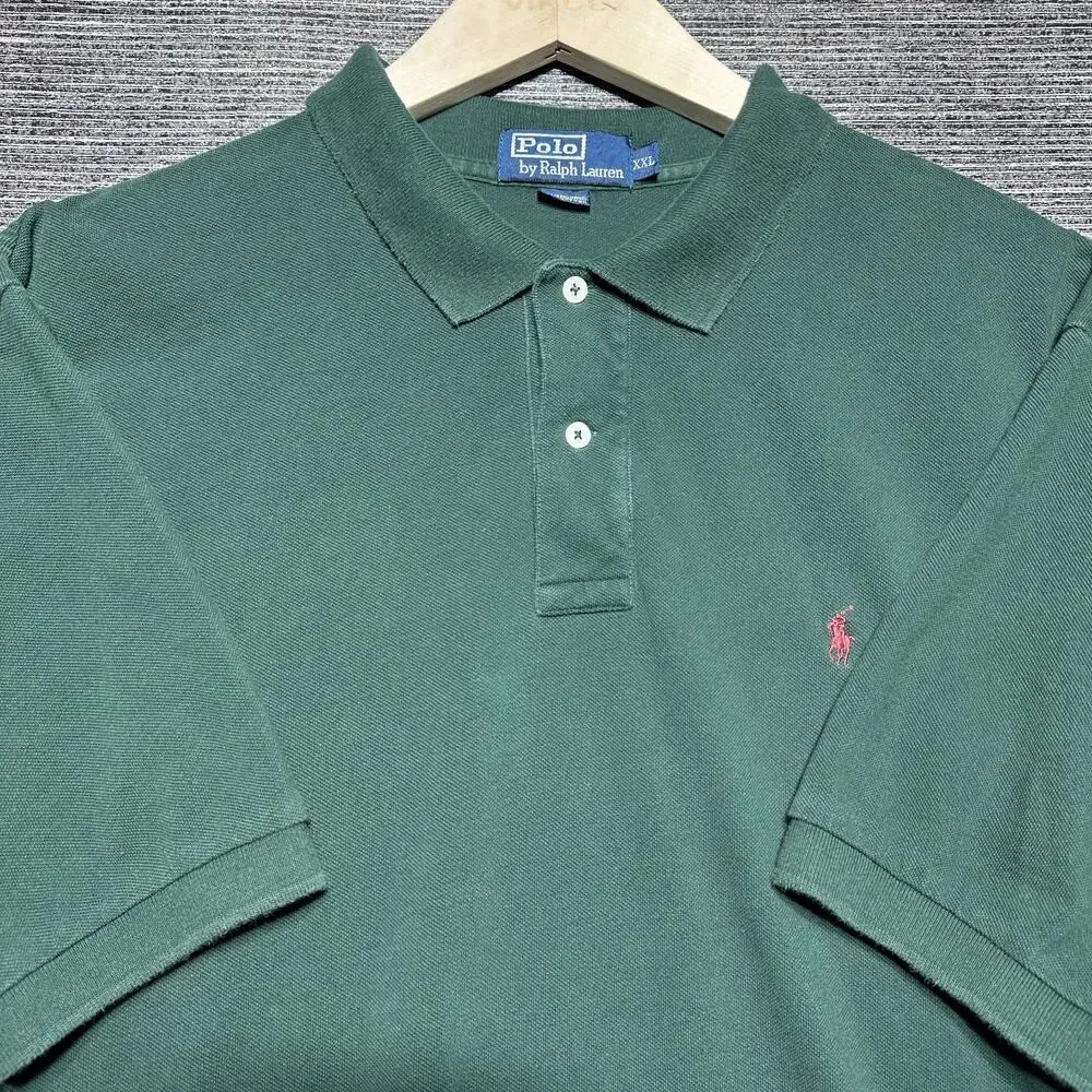 Polo by Ralph Lauren Shirt Men's 2XL Green Short Sleeve Casual